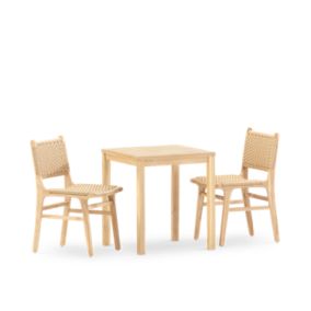 Set de repas 2 places table céramique beige 65x65 - Bisbal & serena