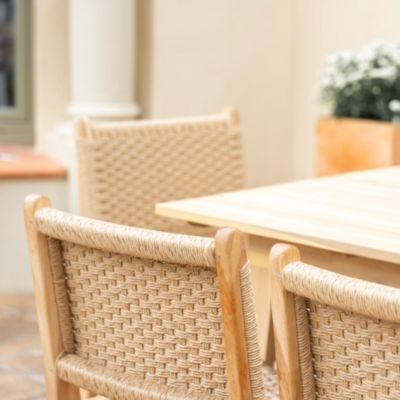 Set de repas 2 places table céramique beige 65x65 - bisbal & serena