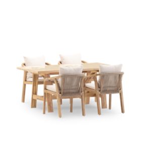 Set de repas 4 pl table céramique beige 168x87 - Bisbal & Siena