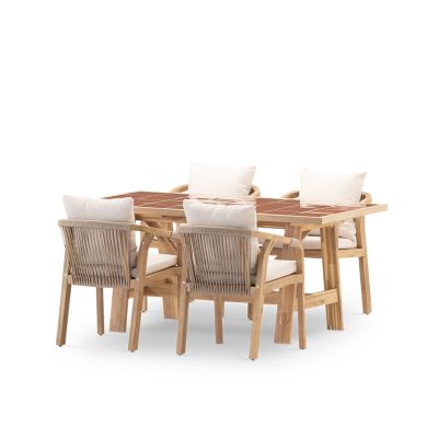 Set de repas 4 pl table céramique terracotta 168x87 - bisbal & Siena