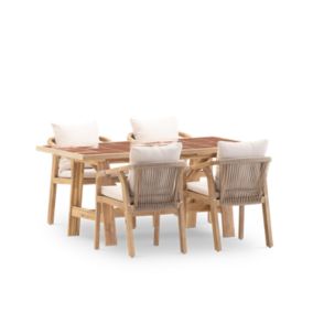 Set de repas 4 pl table céramique terracotta 168x87 - Bisbal & Siena