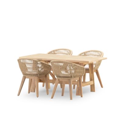 Set de repas 4pl table céramique beige 168x87 - bisbal & Provenza