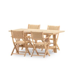 Set de repas 4pl table céramique beige 168x87 - bisbal & Serena