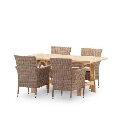 Set de repas 4pl table céramique beige 168x87 - bisbal & Serena