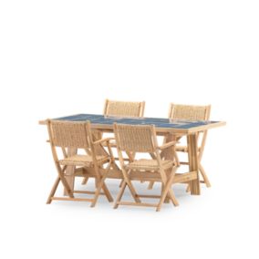 Set de repas 4pl table céramique bleu 168x87 - bisbal & Serena