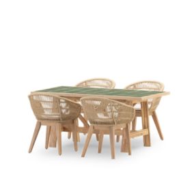 Set de repas 4pl table céramique vert 168x87 - bisbal & Provenza