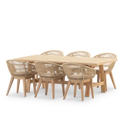 Set de repas 6 pl table céramique beige 205x105 - bisbal & Provenza