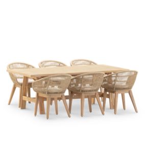 Set de repas 6 pl table céramique beige 205x105 - Bisbal & Provenza