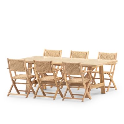 Set de repas 6 pl table céramique beige 205x105 - bisbal & serena