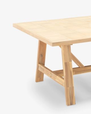 Set de repas 6 pl table céramique beige 205x105 - bisbal & serena