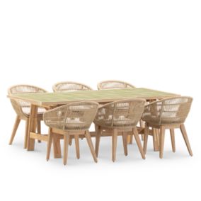 Set de repas 6 pl table céramique vert clair 205x105- Bisbal & Provenza