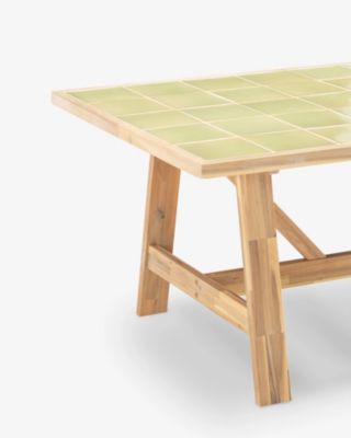 Set de repas 6 pl table céramique vert clair 205x105- bisbal & Provenza