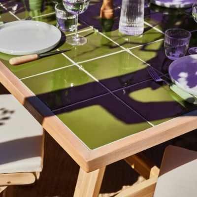 Set de repas 6 pl table céramique vert clair 205x105- bisbal & Provenza