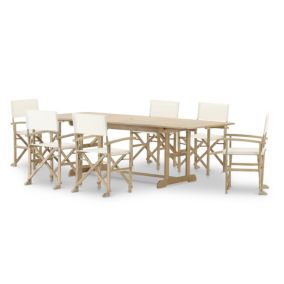 Set de repas 6 pl table extensible 180/240x100 et chaise directeur - Java Light