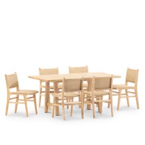 Set de repas 6p table 170x90 en bois - siena & Modena