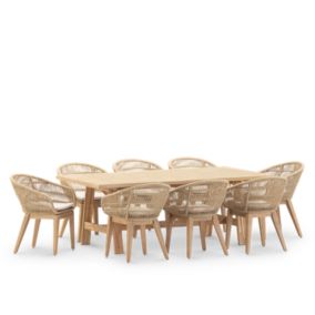 Set de repas 8 pl table céramique beige 205x105 - Bisbal & serena