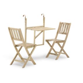 Set de repas /balcon table suspendue + 2 chaises de balcon pliantes - Java Light