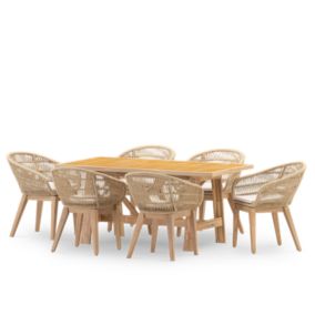 Set de repas jardin 6 pl table céramique moutarde 168x87 - Bisbal & Provenza