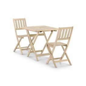 Set de repas jardin/balcon table pliante 70x70 + 2 chaises de balcon - Java Light