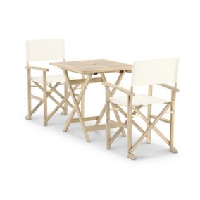 Set de repas jardin/balcon table pliante 70x70 + 2 Chaises Director - Java Light