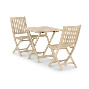 Set de repas jardin/balcon table pliante 70x70 + 2 chaises - Java Light