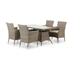 Set de repas table 140x80x68cm cm et 4 chaises - Bolonia