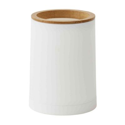 Set de salle de bain uni 5 pièces en bambou 28x31x31cm