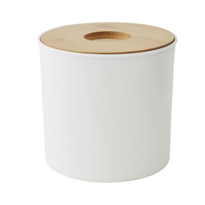 Set de salle de bain uni 5 pièces en bambou 28x31x31cm
