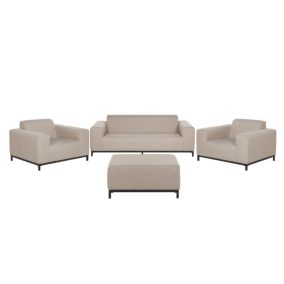 Set de salon industriel en polyester beige ROVIGO