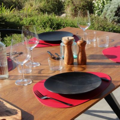 Set de table antidérapant design galet (44x33 cm - Rouge)