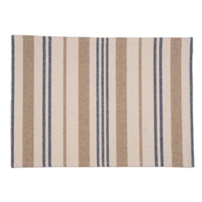 Set de table en coton épais rayures (35x50 cm - Bleu Foncé)