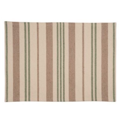 Set de table en coton épais rayures (35x50 cm - Vert Olive)