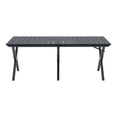 Set de table et 4 chaises de camping Botrugno tissu Oxford 600D gris casa.pro