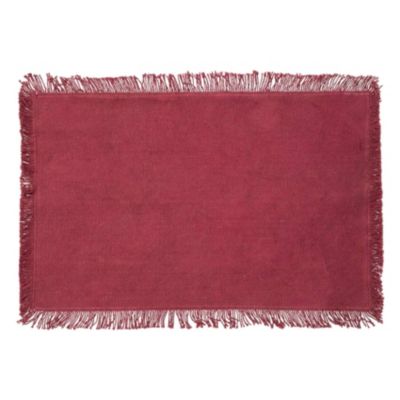 Set de table à franges (45x30 cm - Rouge foncé)