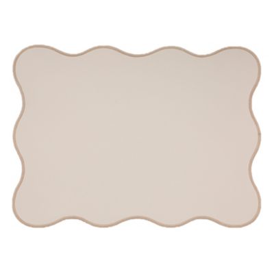 Set de table rectangulaire unis et bords ondulés (33x45 cm - Beige)