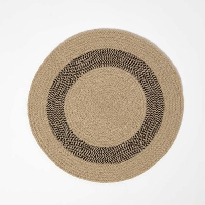 Set de table rond en coton beige, lot de 4 - HOMESCAPES