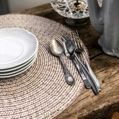 Set de table rond en Vinyle Beija Flor Façon tressage Modèle PB2