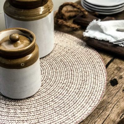 Set de table rond en Vinyle Beija Flor Façon tressage Modèle PB2