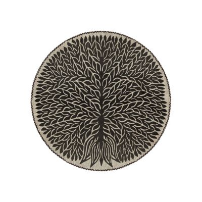 Set de Table vinyle rond Noir Beija Flor Arbre de vie