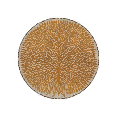 Set de Table vinyle rond orangé Beija Flor Arbre de vie