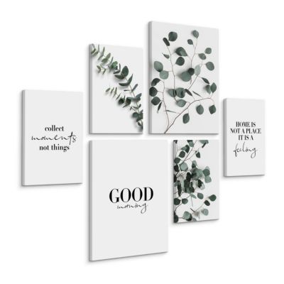 Set De Tableaux Déco Feuilles Citations 90cm x 80cm - Parfait pour ...