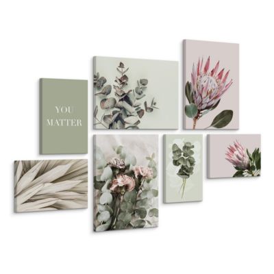 Set De Tableaux Feuilles Fleurs Nature 110cm x 80cm - Parfait pour ...