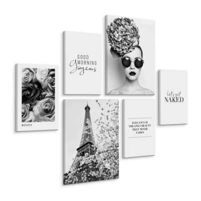 Set De Tableaux Fleurs Citations Femme 90cm x 80cm - Parfait pour ...