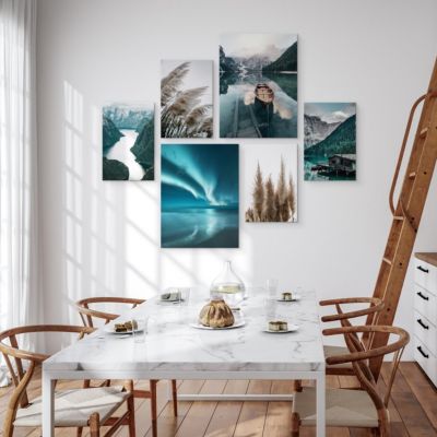 Set De Tableaux Lac Montagnes Paysages 90cm x 80cm - Parfait pour ...