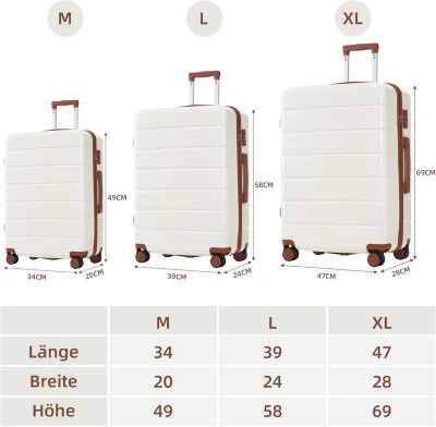 Valise Cabine LEVEL8 Rigide 20 Pouces - Coque Polycarbonate, 8 Roues, Serrure TSA - Crème