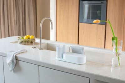 Set distributeur de savon, plateau, blanc, Brabantia Sinkstyle