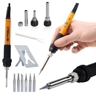 Set Fer À Souder Précision 10 En 1 OP60W Rosfix Electric S - 60W, Température 200-450C, 6 Pointes, Support Métal 62x44mm
