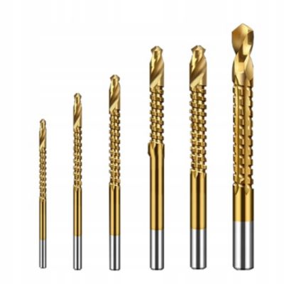 Set Forets Dentelés Bois 6 Pièces - Acier Inox,  3 à 8 mm, Queue Hex 1/4, Pour Perceuse Visseuse