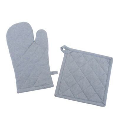 Set gant + manique unis 100% coton