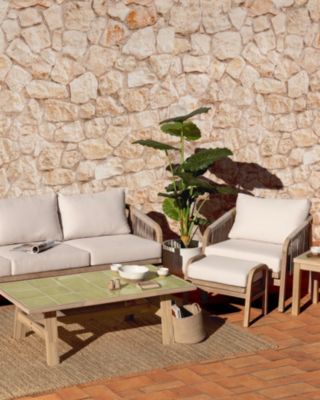 Set jardin 7 pl table céramique vert clair 125x65 - Siena & Bisbal